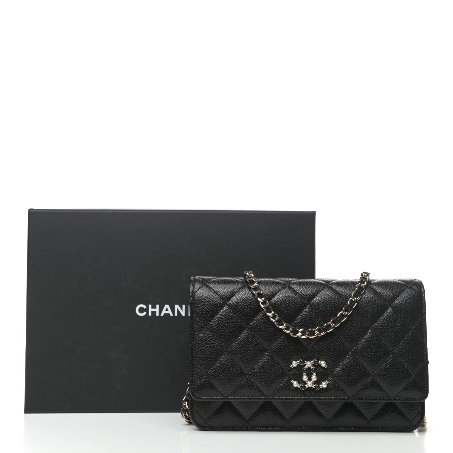 Chanel Caviar Quilted Coco Candy Wallet On Chain WOC Black 11 of 11
