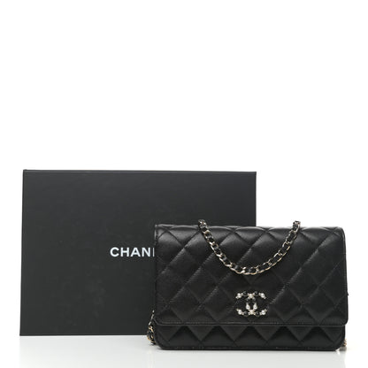 Chanel Caviar Quilted Coco Candy Wallet On Chain WOC Black 11 of 11