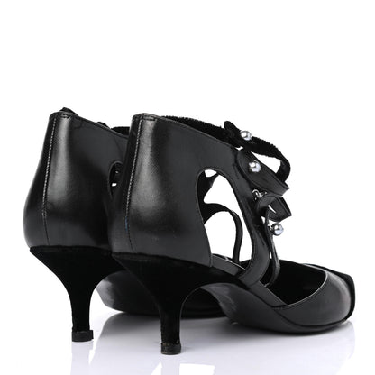Chanel Lambskin Velvet Cap Toe Pumps 38.5 Black 3 of 4