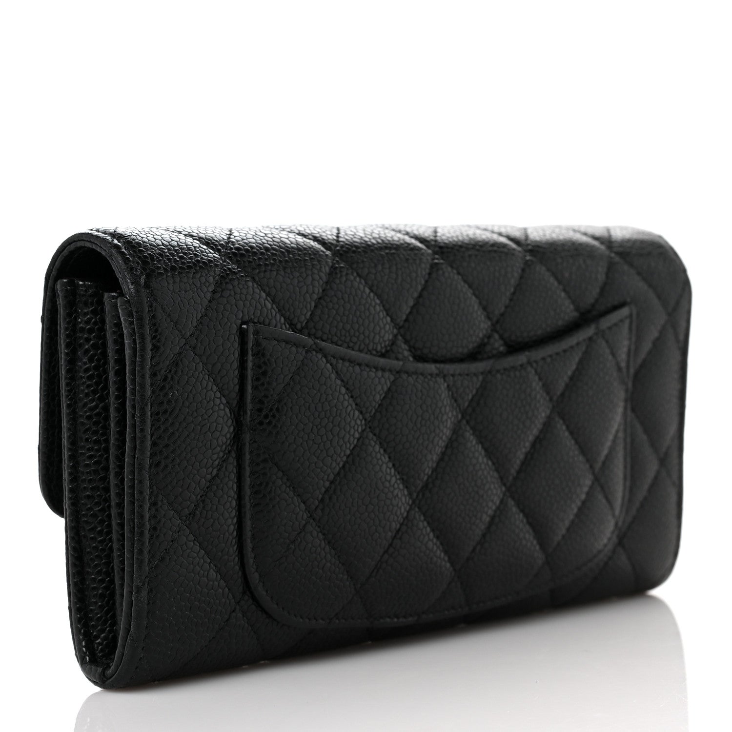 Chanel Caviar Quilted Large Gusset Flap Wallet Black 3 of 10