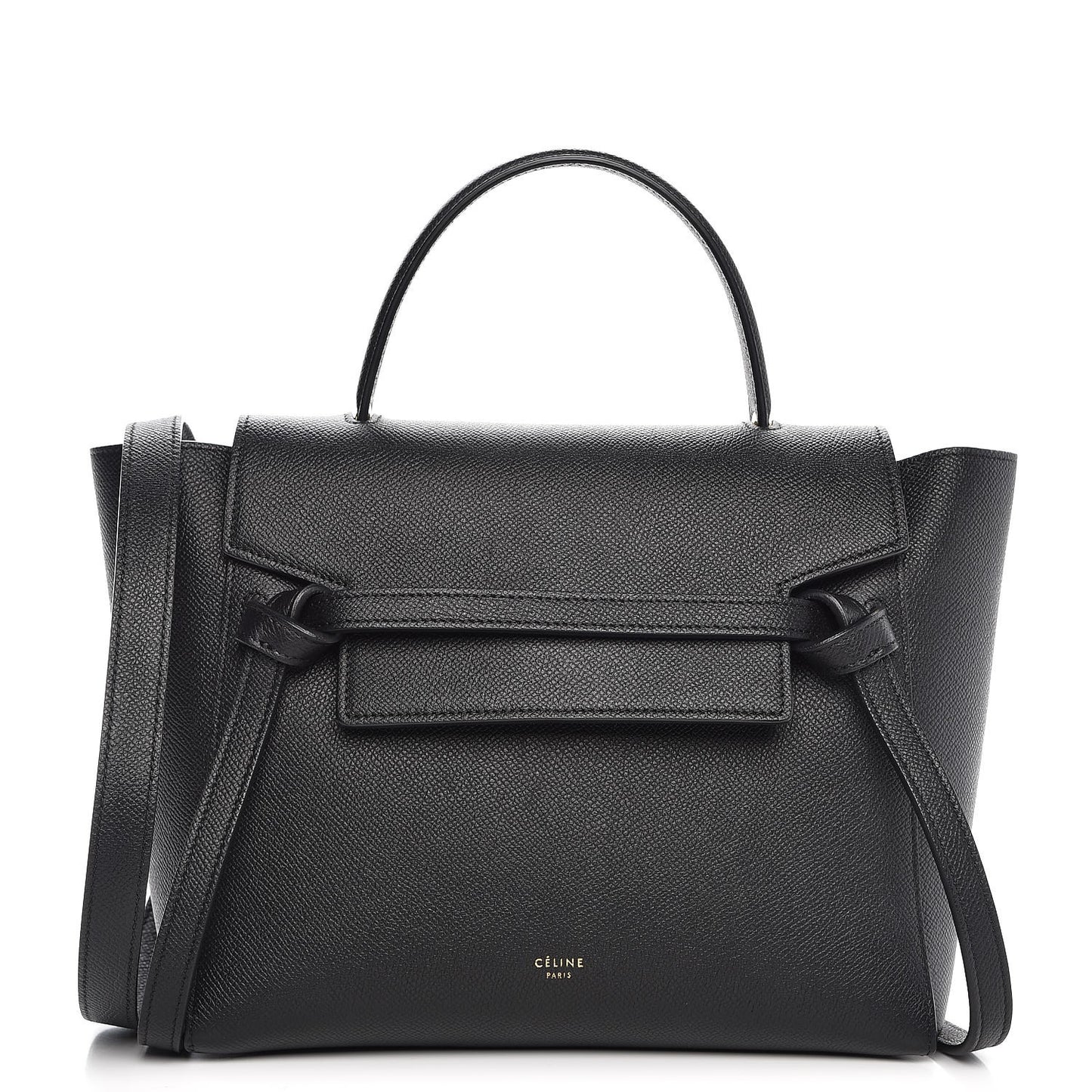 Grained Calfskin Micro Belt Bag Black
