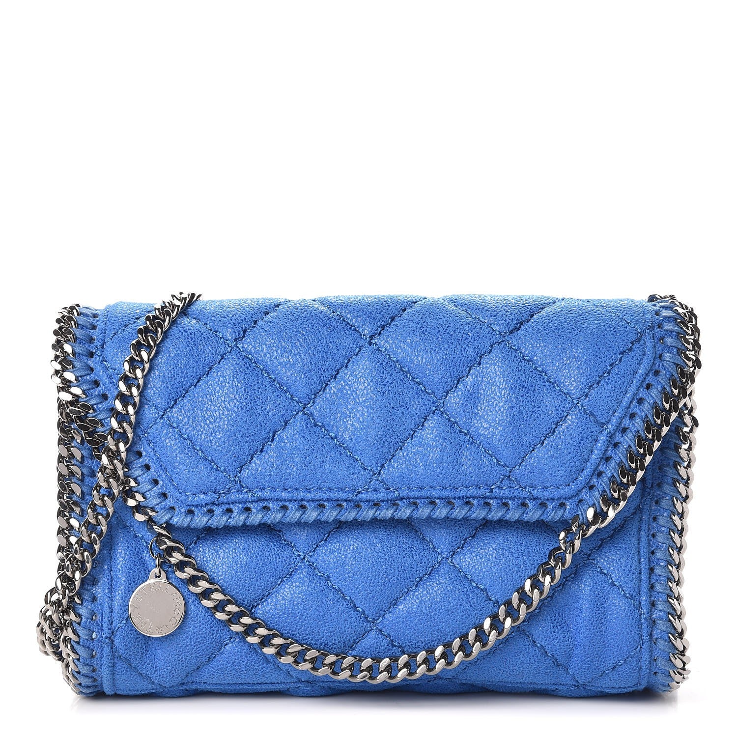 Stella McCartney Shaggy Deer Quilted Mini Falabella Bright Blue 1 of 10