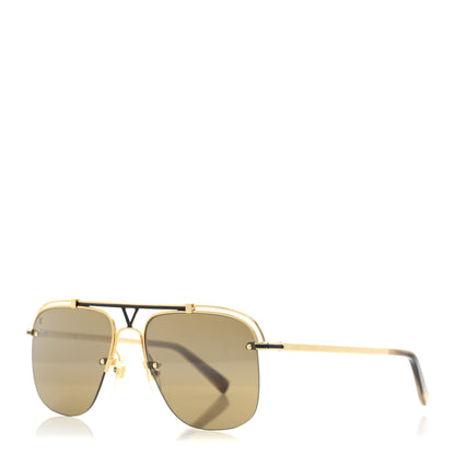Louis Vuitton Metal LV Boarding Sunglasses Z2335W Gold 1 of 9