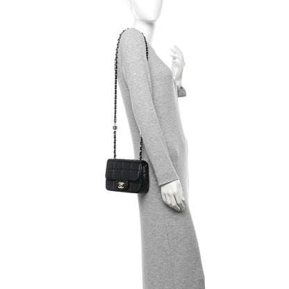 Chanel Lambskin Resin Crystal Square Quilted Mini Monacoco Flap Black 2 of 10