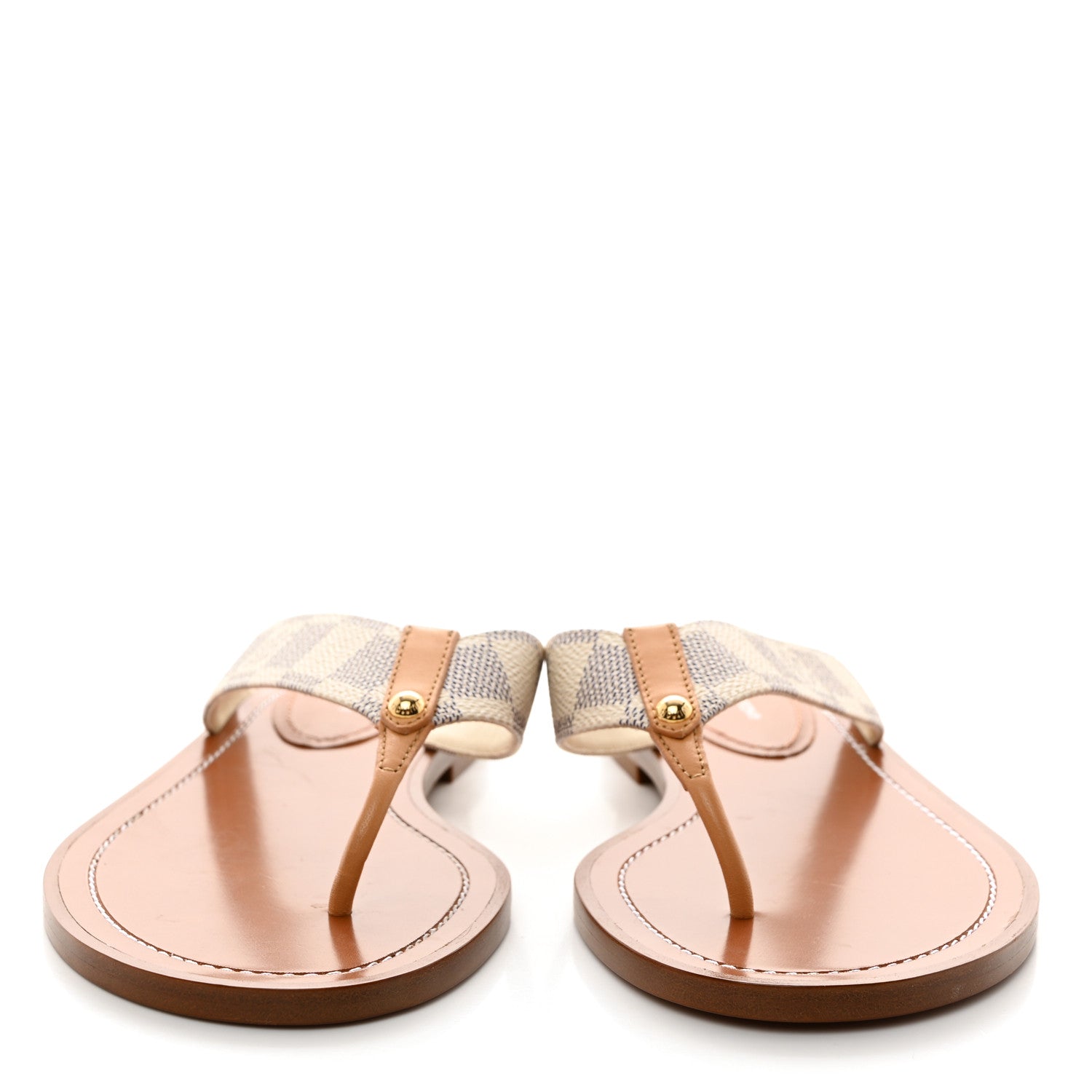 Louis Vuitton Damier Azur Sunny Flat Thong Sandals 37 2 of 8
