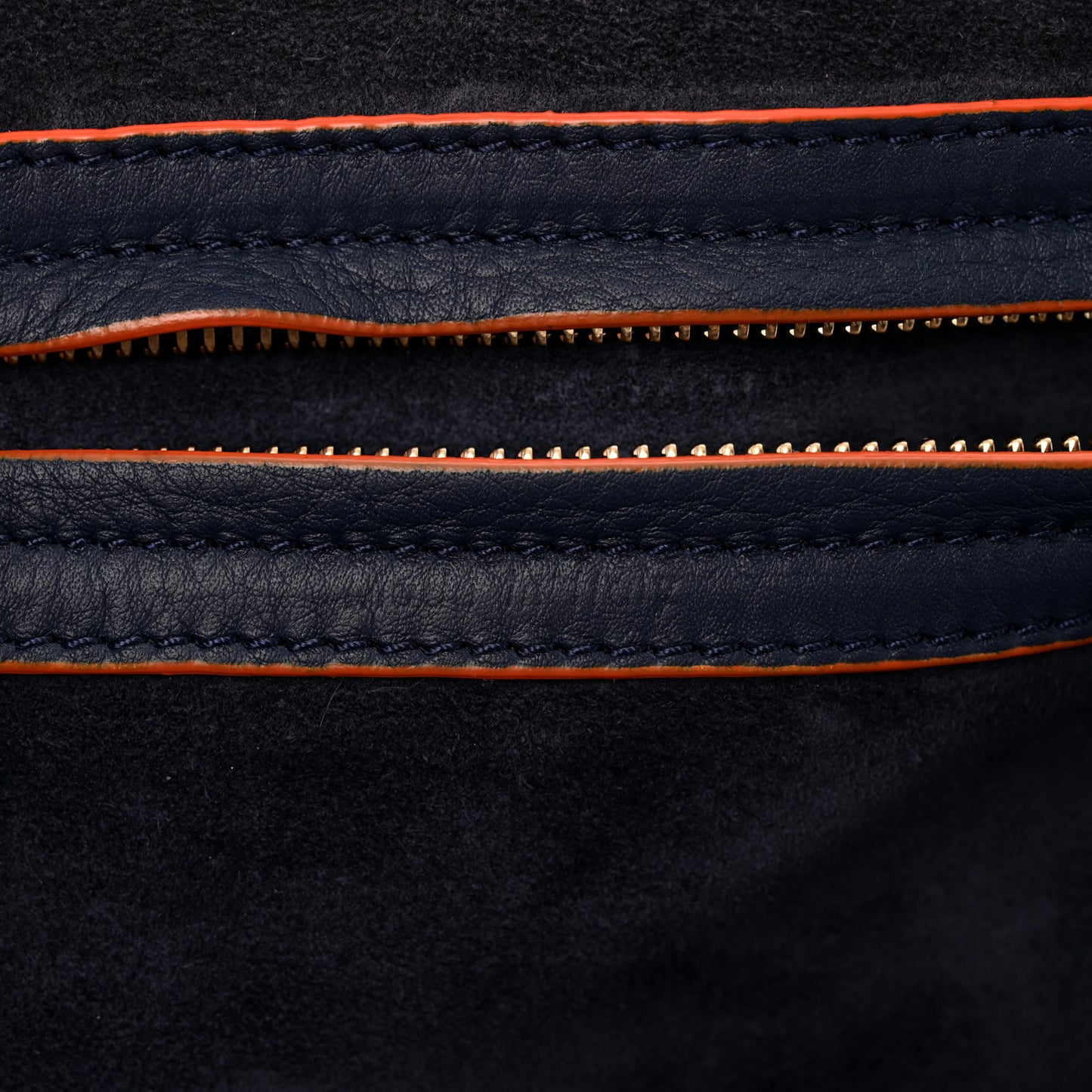 Supple Calfskin Large Phantom Luggage Navy Blue Orange