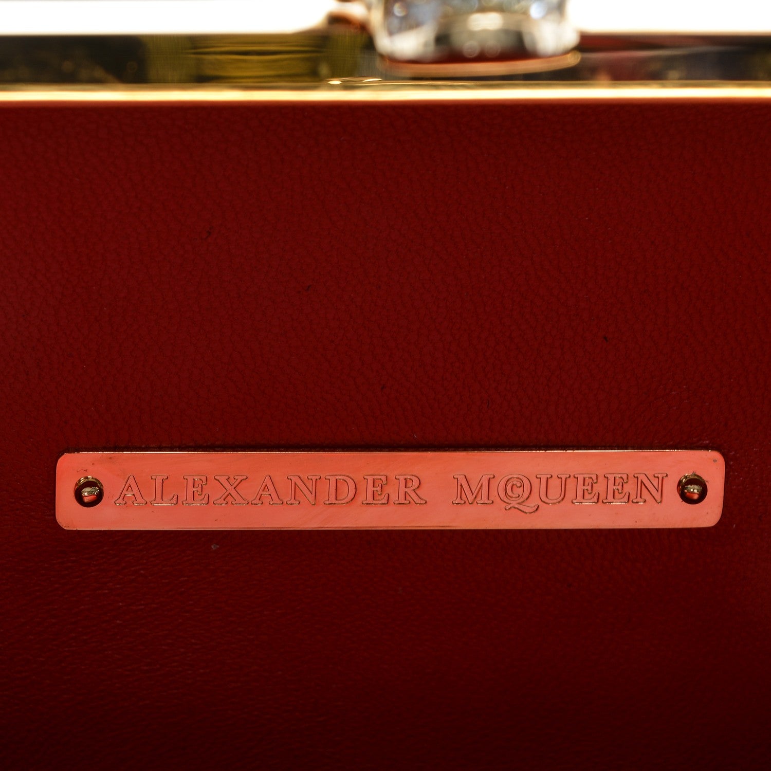 Alexander McQueen Patent Calfskin Britannia Skull Box Clutch Red Blue 6 of 7