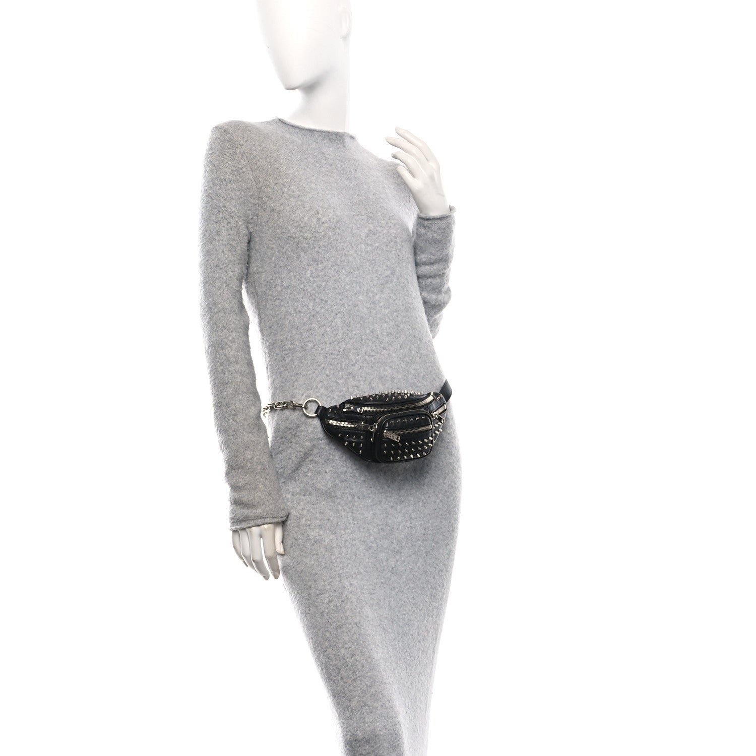 Alexander Wang Lambskin Studded Mini Attica Belt Bag Black 3 of 9