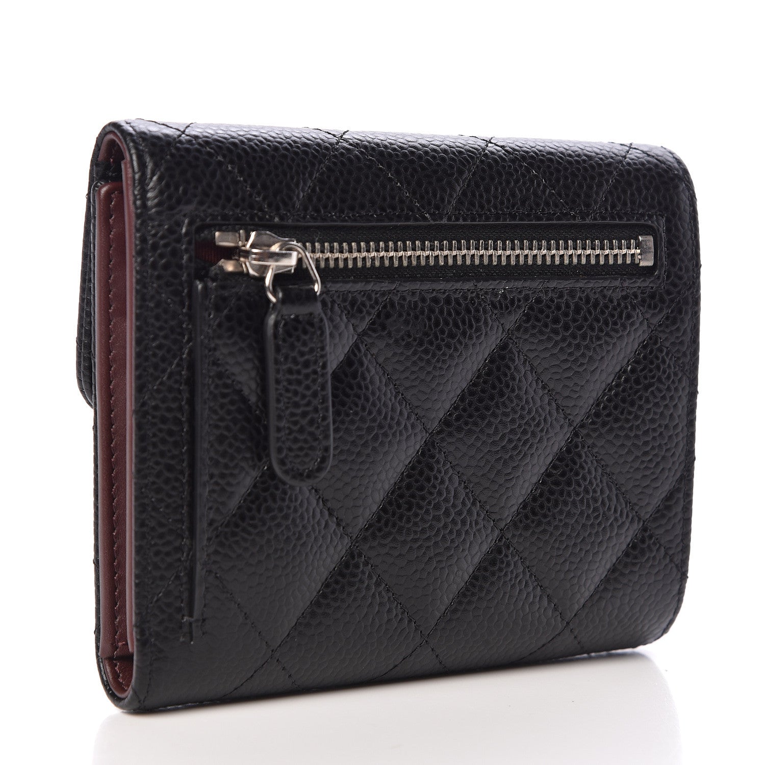 Chanel Caviar Quilted Compact Flap Wallet Black 3 of 9