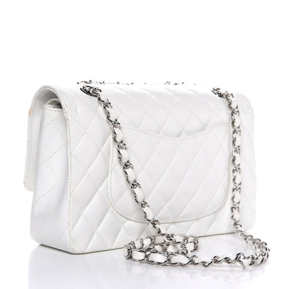 Chanel Caviar Quilted Medium Double Flap White 3 of 10