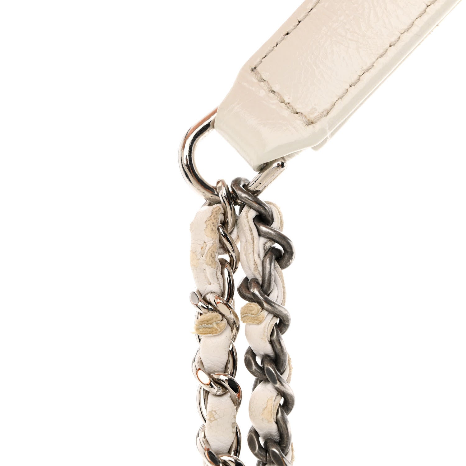 Chanel Aged Calfskin Quilted Small Gabrielle Hobo White 21 of 23