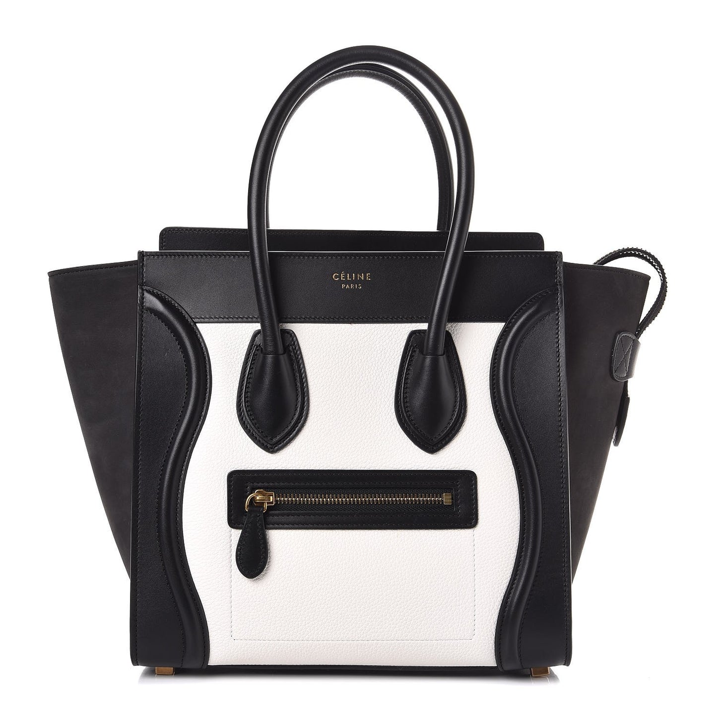 Baby Grained Calfskin Tri-color Micro Luggage White Liquorice