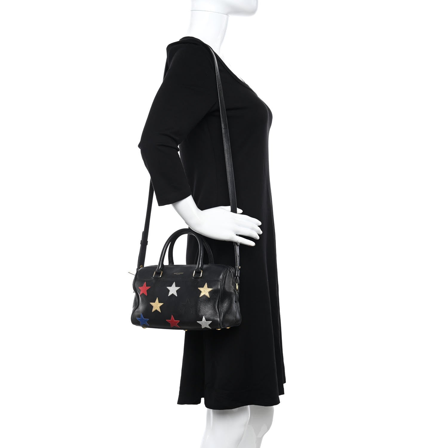 Saint Laurent Calfskin Star Classic Baby Duffle Black 2 of 10