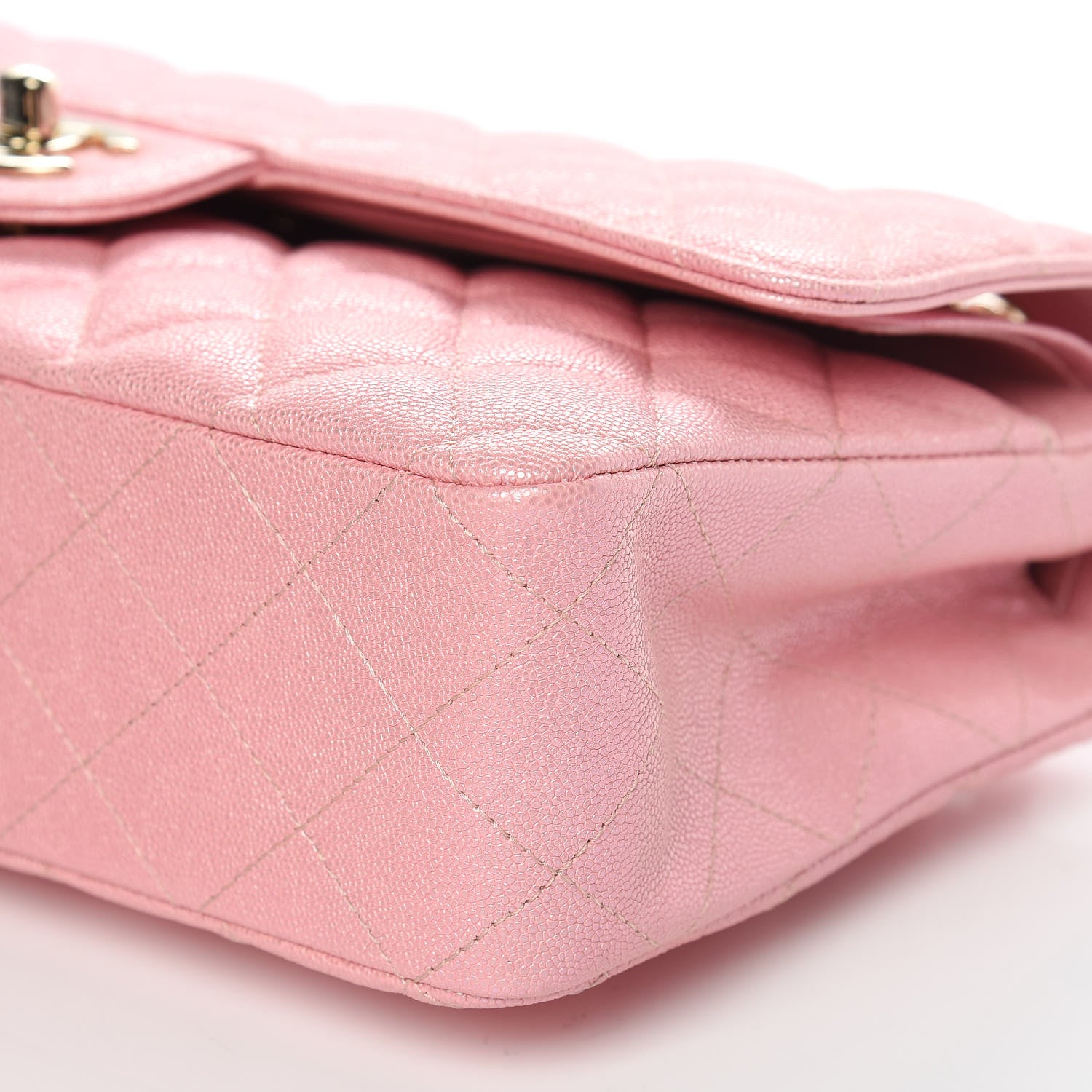 Chanel Iridescent Caviar Quilted Medium Double Flap Rose Pink 9 of 10