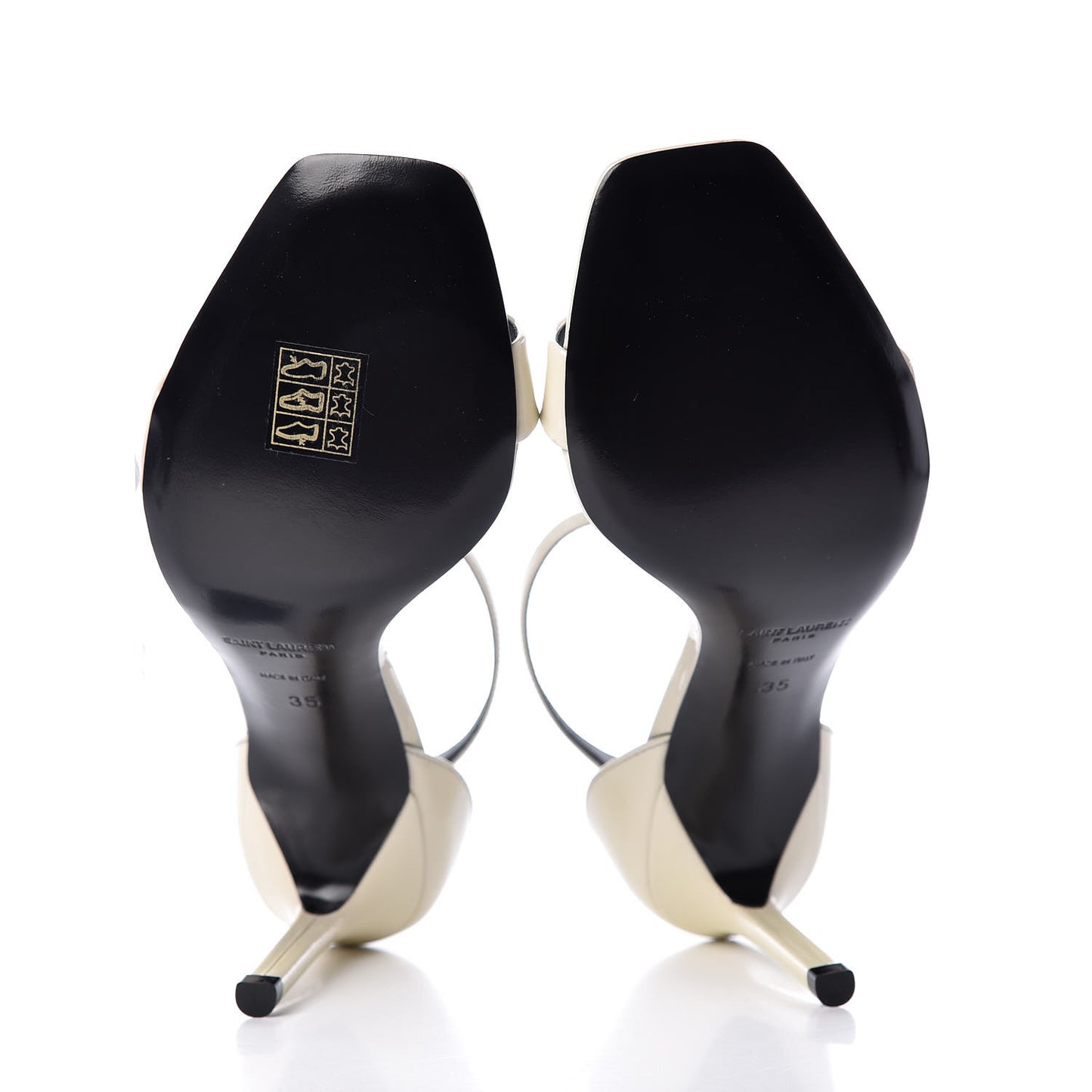 Patent Calfskin Amber 85 Ankle Strap Sandals 35 Neutro