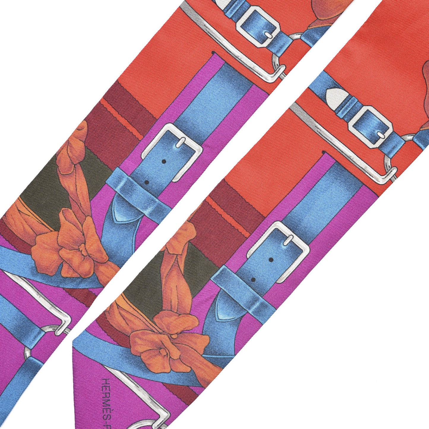Silk Grand Manege Twilly Rouge Orange Fuchsia