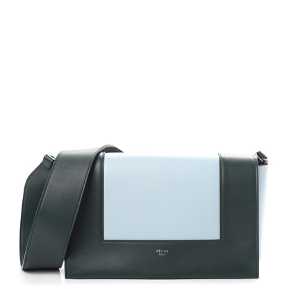 Celine Shiny Smooth Calfskin Medium Frame Shoulder Bag Dark Green Mineral 1 of 8