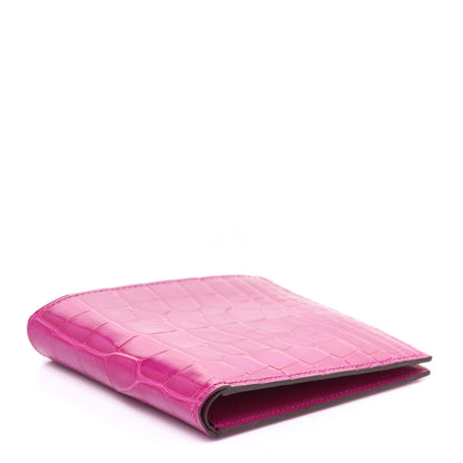 Hermes Shiny Alligator MC2 Copernic Compact Wallet Rose Scheherazade 4 of 8