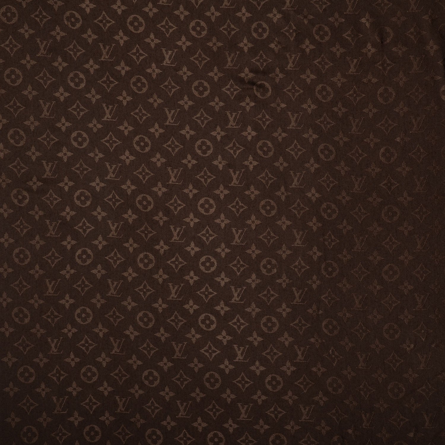 Louis Vuitton Silk Wool Monogram Denim Shawl Chocolate 1 of 5