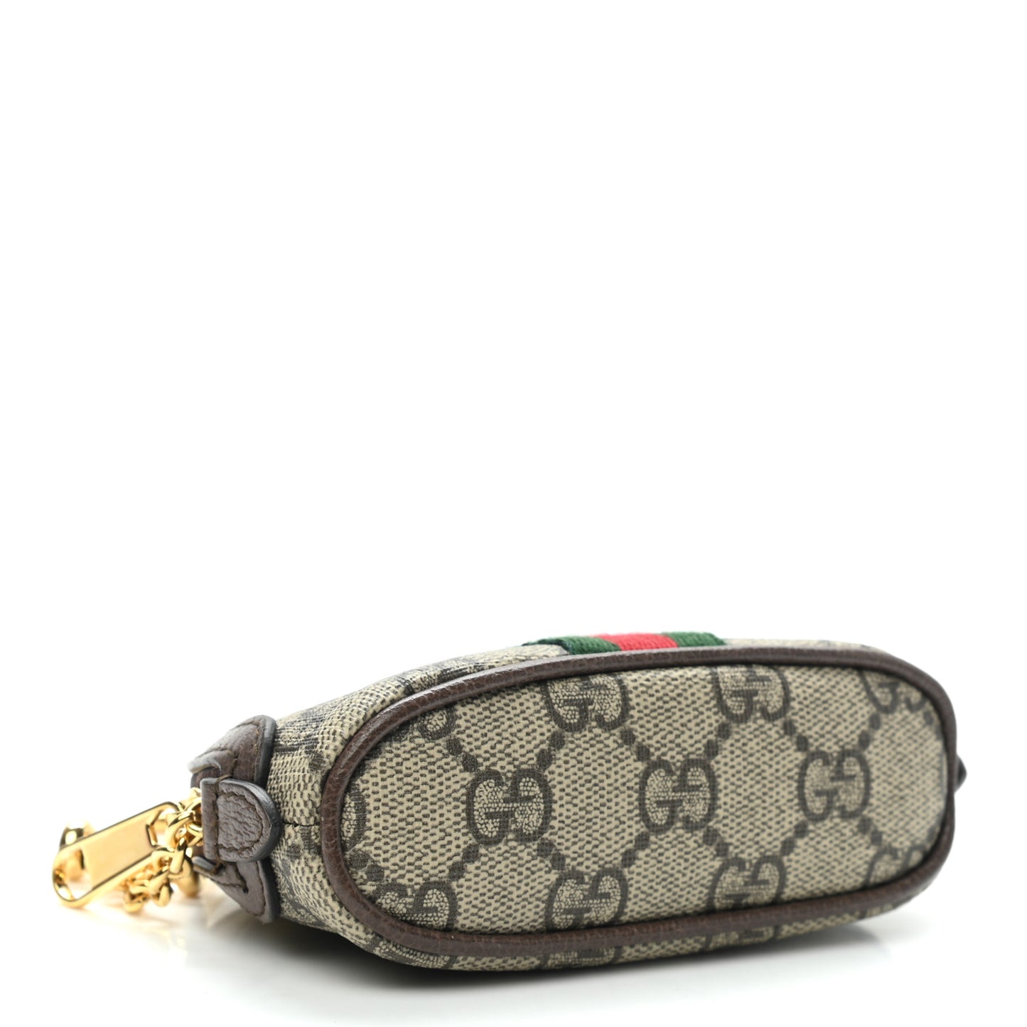 GG Supreme Monogram Web Ophidia Dome Key Pouch Beige New Acero