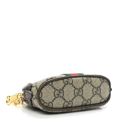 Gucci GG Supreme Monogram Web Ophidia Dome Key Pouch Beige New Acero 4 of 8