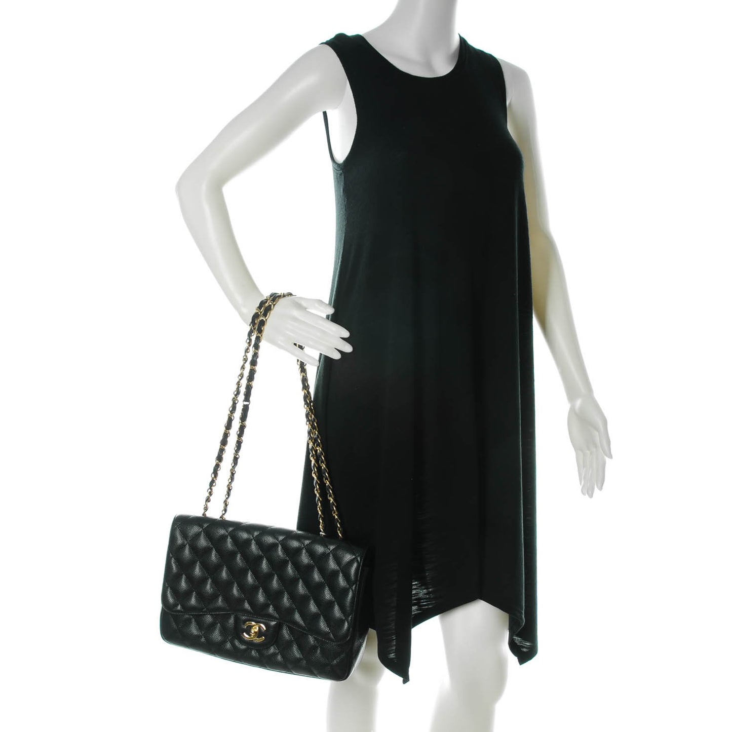 Caviar Quilted Jumbo Single Flap Black