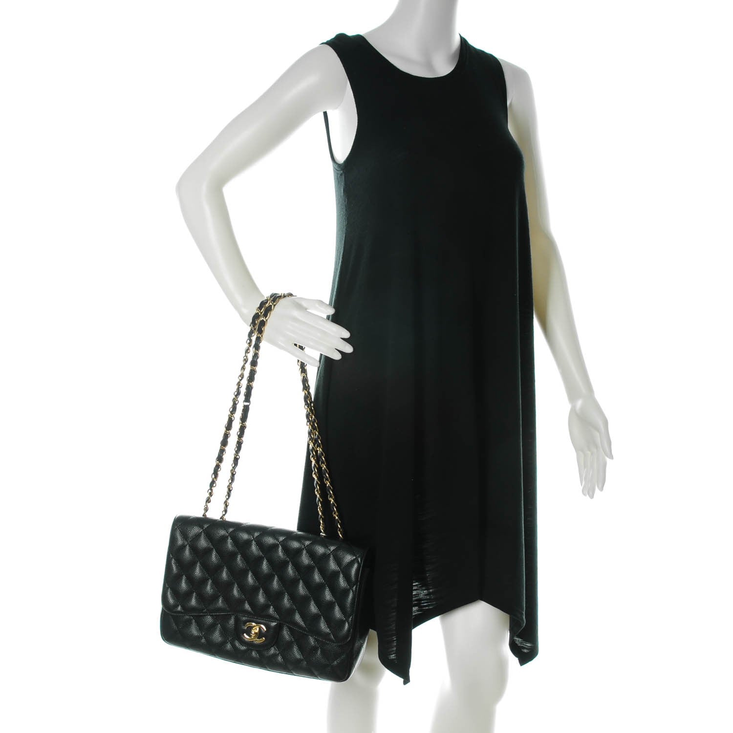Chanel Caviar Quilted Jumbo Single Flap Black 2 of 8