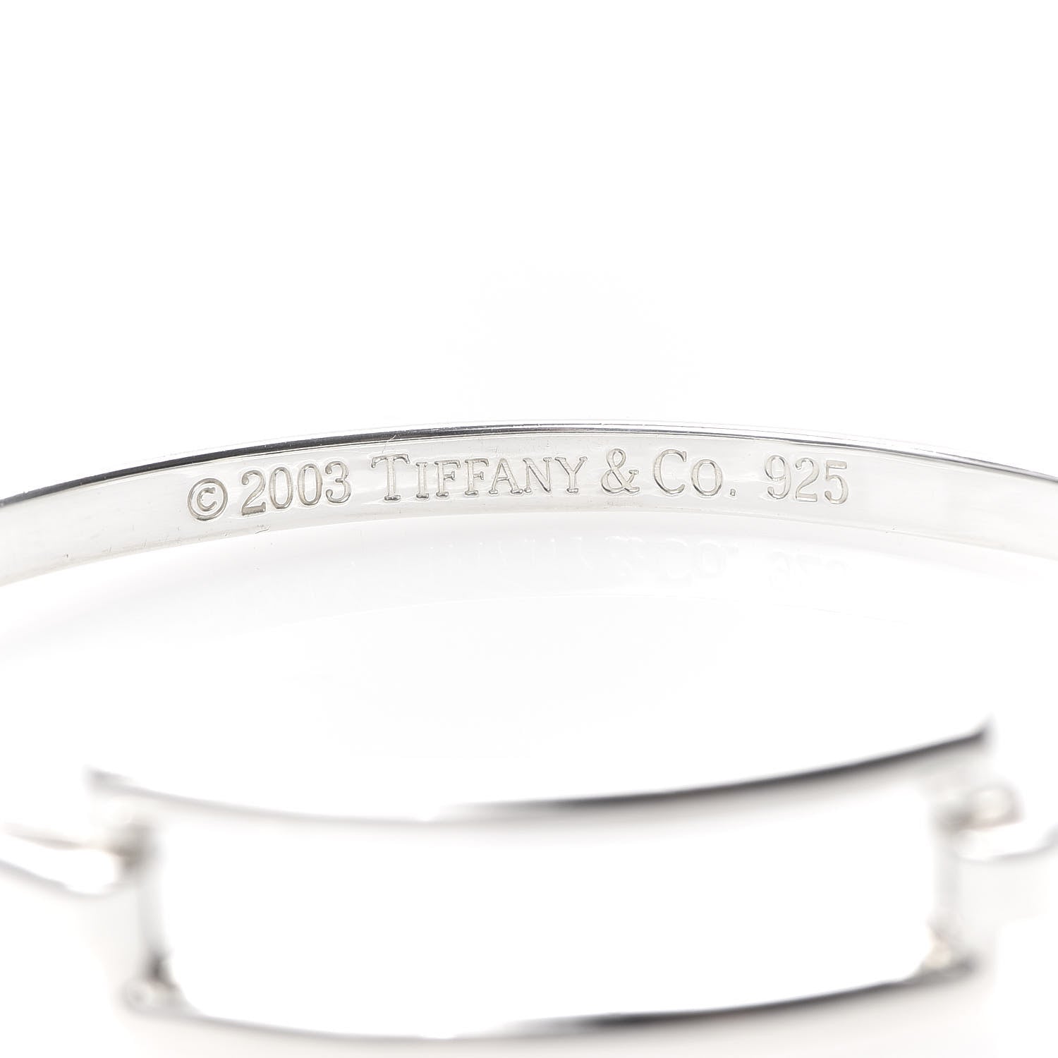 Tiffany Sterling Silver Rectangle Bangle Bracelet 4 of 5