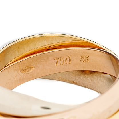 Cartier 18K Pink Yellow White Gold Classic Les Must De Cartier Trinity Ring 53 6.25 4 of 5