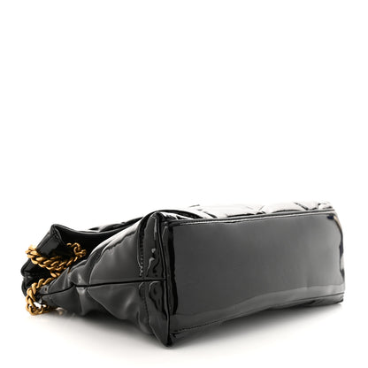 Saint Laurent Patent Quilted Small Loulou Puffer Monogram Chain Satchel Black 4 of 10