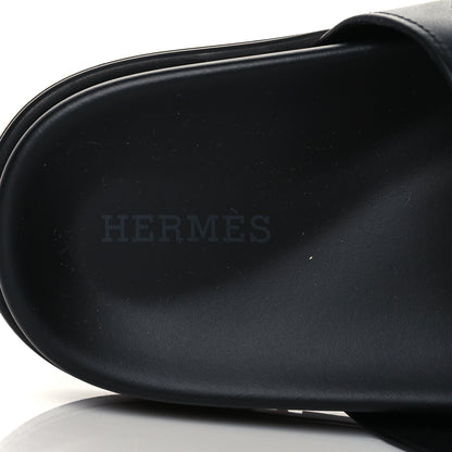 Hermes Calfskin Womens Chypre Sandals 35.5 Black 7 of 9