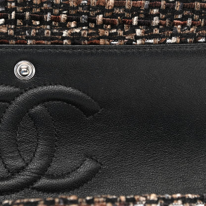 Chanel Tweed Quilted Medium Double Flap Brown 23 of 23