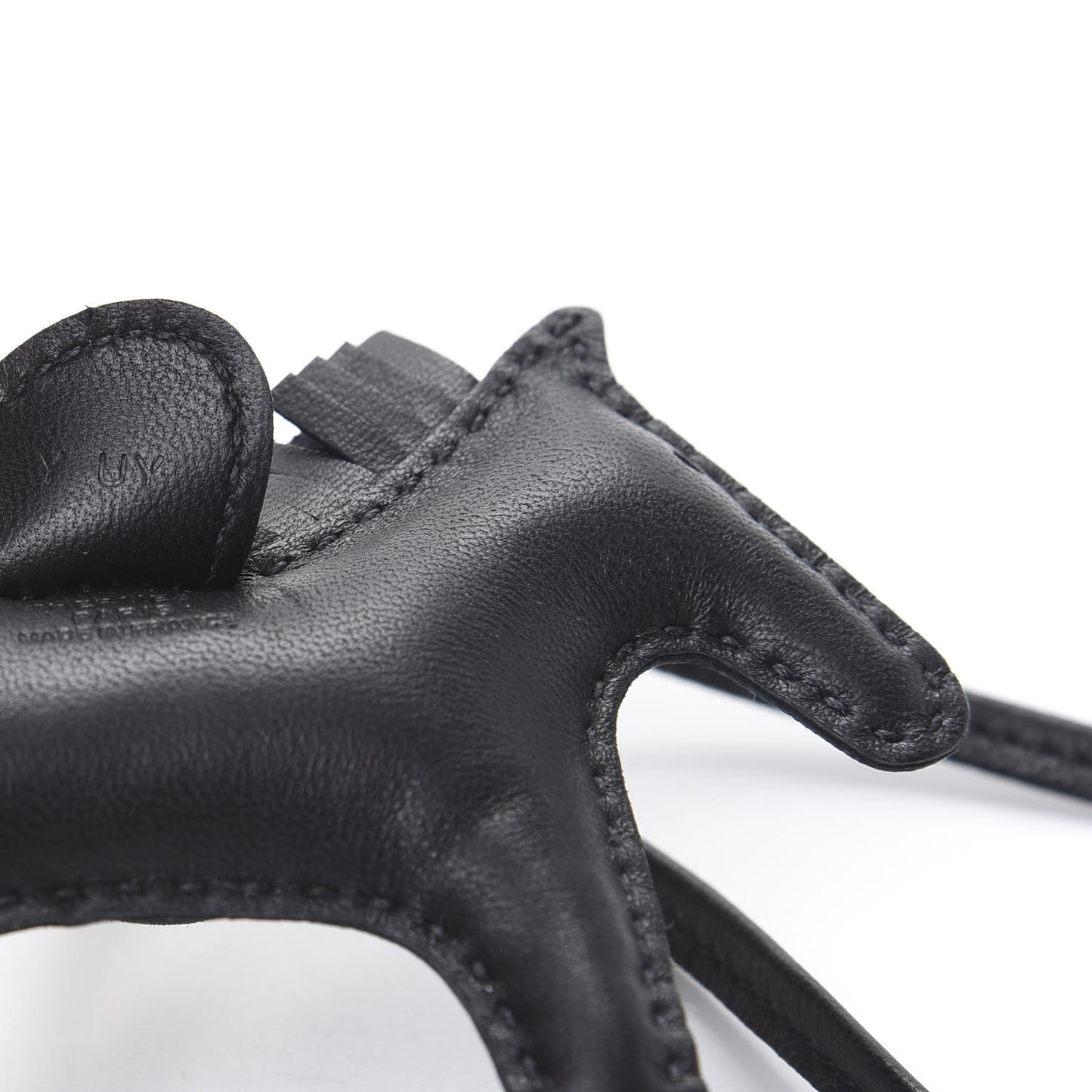 Milo Lambskin Grigri Rodeo Horse Bag Charm PM So Black