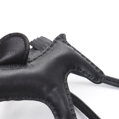 Hermes Milo Lambskin Grigri Rodeo Horse Bag Charm PM So Black 4 of 5