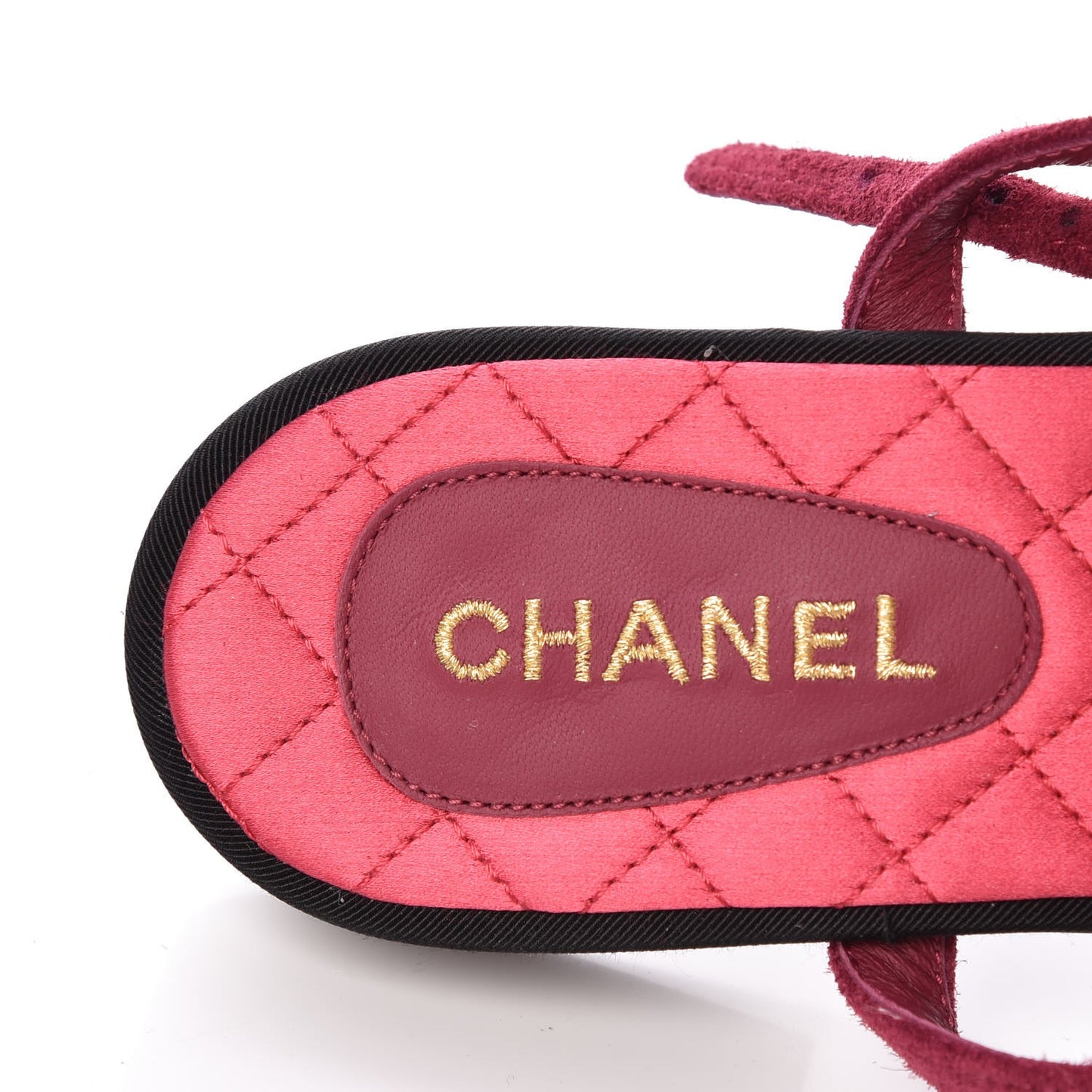 Suede Calfskin Camellia Thong Sandals 41 Dark Pink