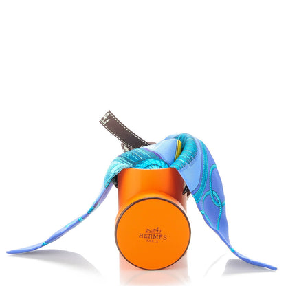 Hermes Silk Epaulettes Twilly Lavande Turquoise Jaune 7 of 7