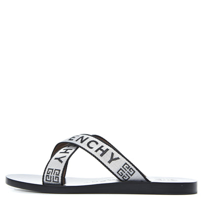 Givenchy Grosgrain Cross Logo Ankle Strap Sandals 36 Black White 1 of 8
