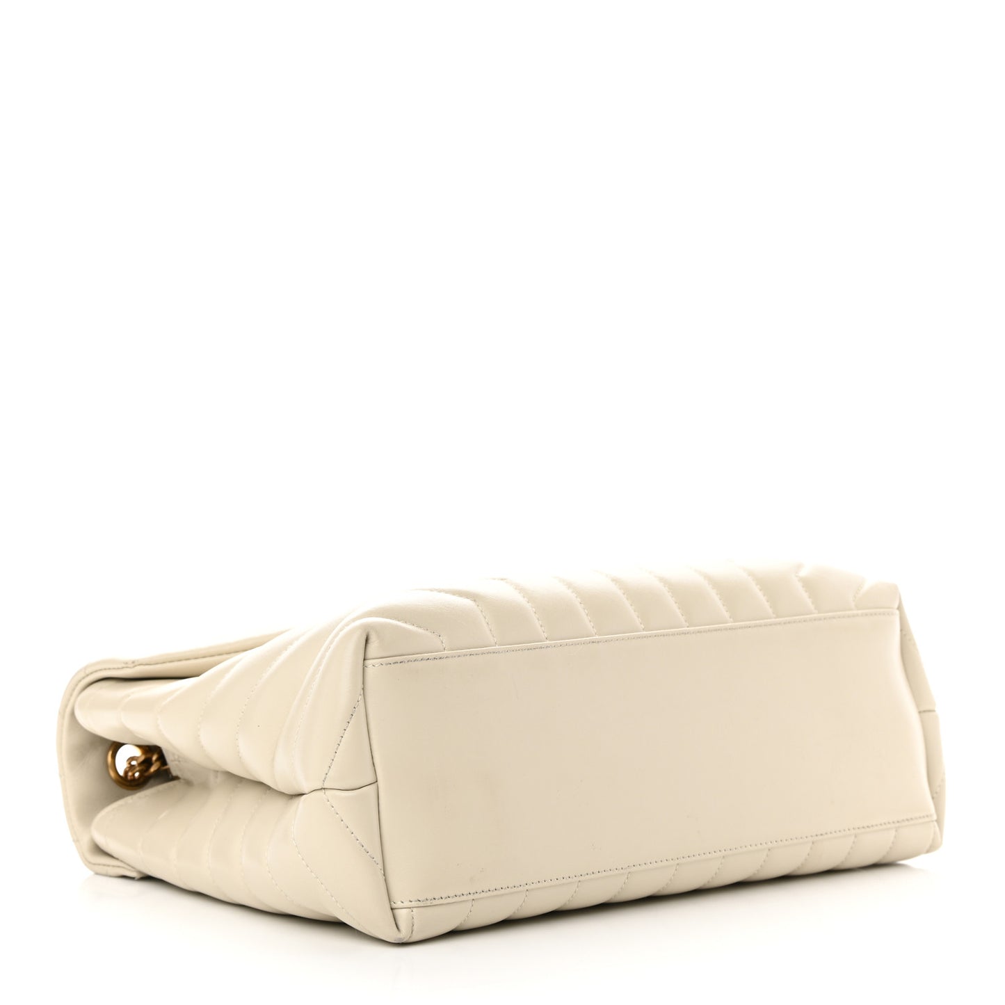 Calfskin Y Quilted Monogram Medium Loulou Chain Satchel Crema Soft