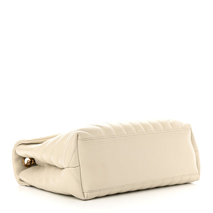 Saint Laurent Calfskin Y Quilted Monogram Medium Loulou Chain Satchel Crema Soft 4 of 13