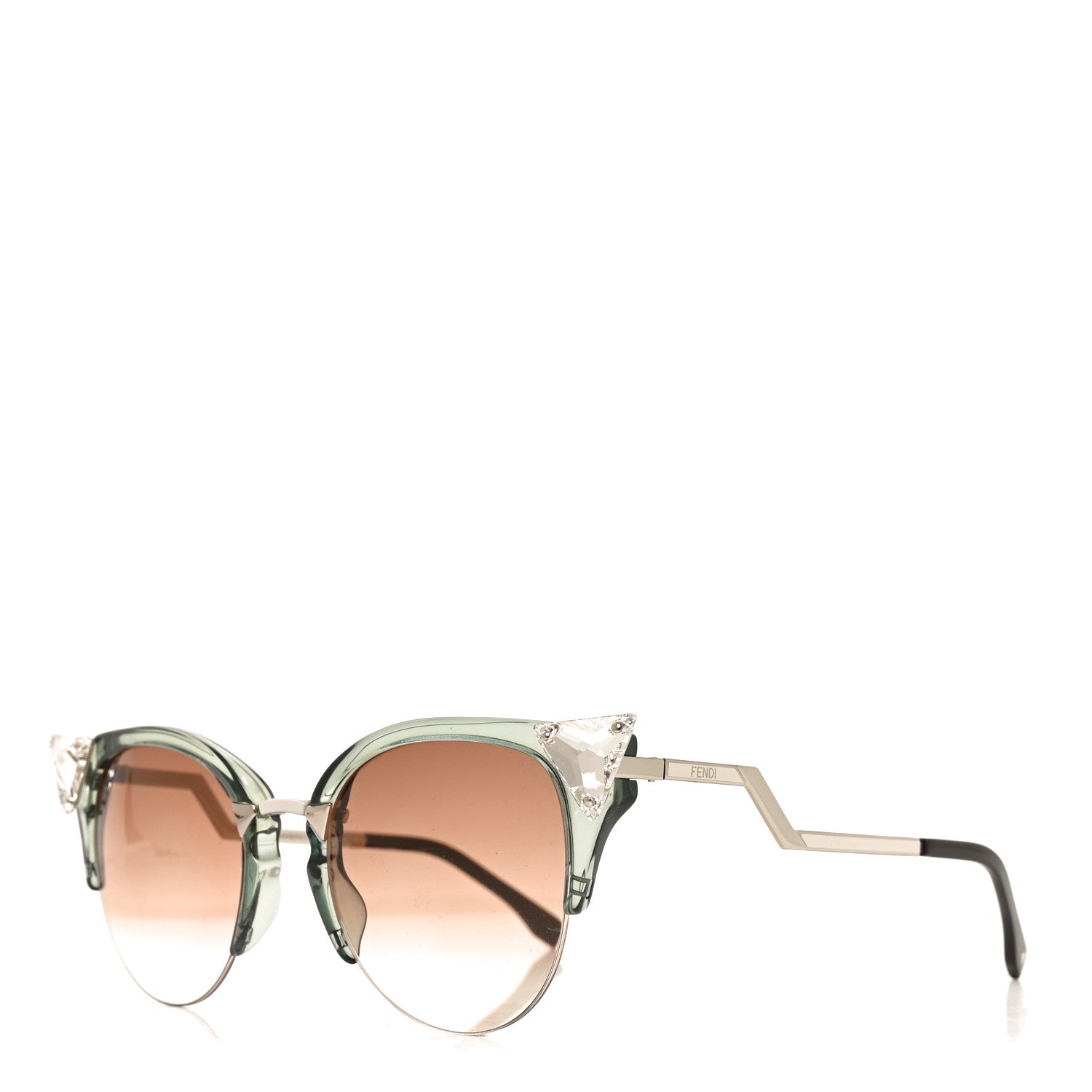 Fendi Iridia Cat Eye Sunglasses FF 0041/S Green 1 of 7