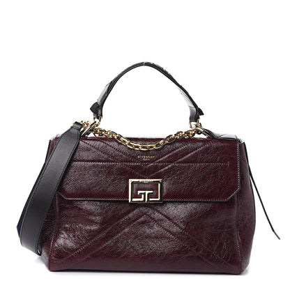 Givenchy Creased Patent Calfskin Medium ID Flap Aubergine 1 of 9