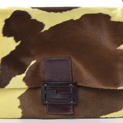 Fendi Calf Hair Mama Baguette Yellow Brown 16 of 18