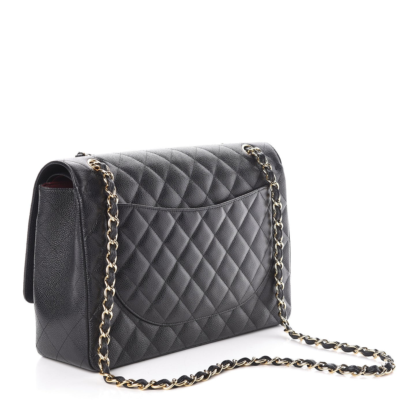 Caviar Quilted Maxi Double Flap Black