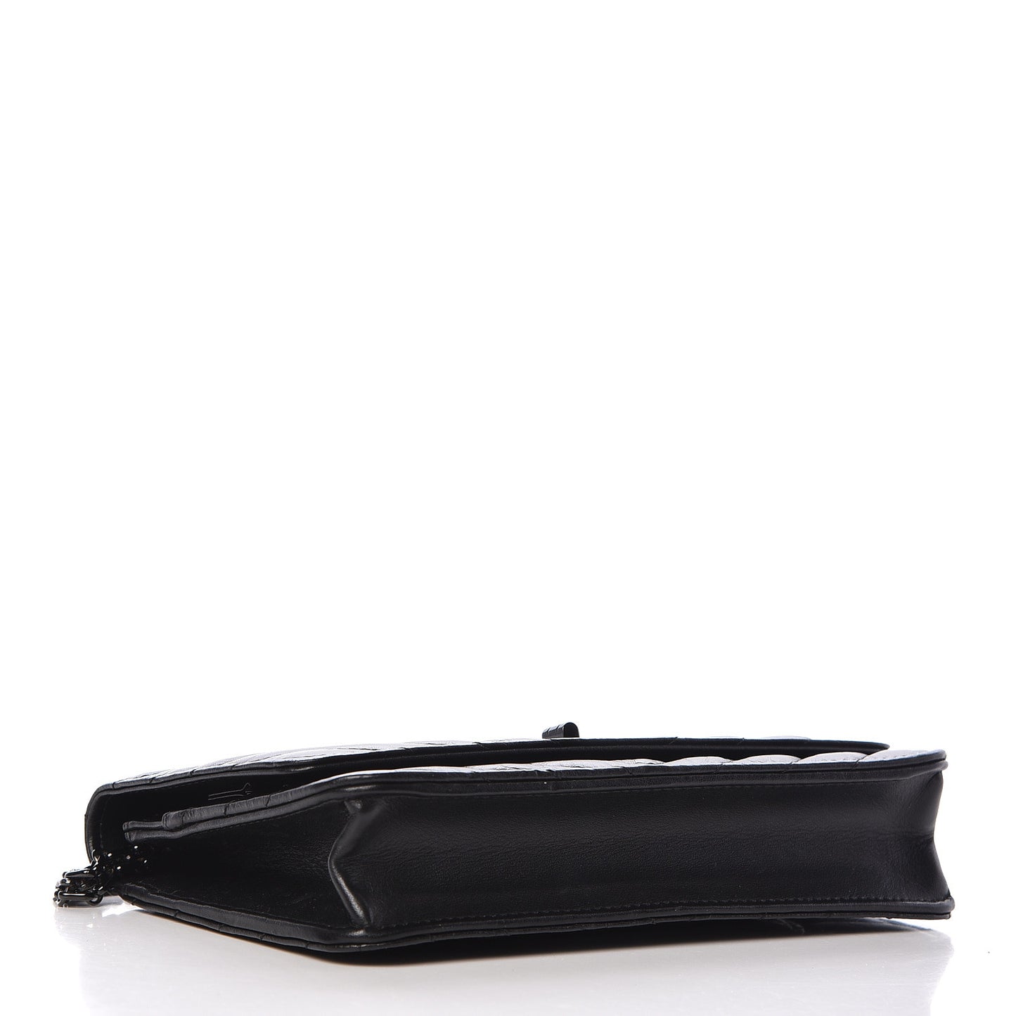 Aged Calfskin Chevron Quilted Reissue Wallet On Chain WOC So Black