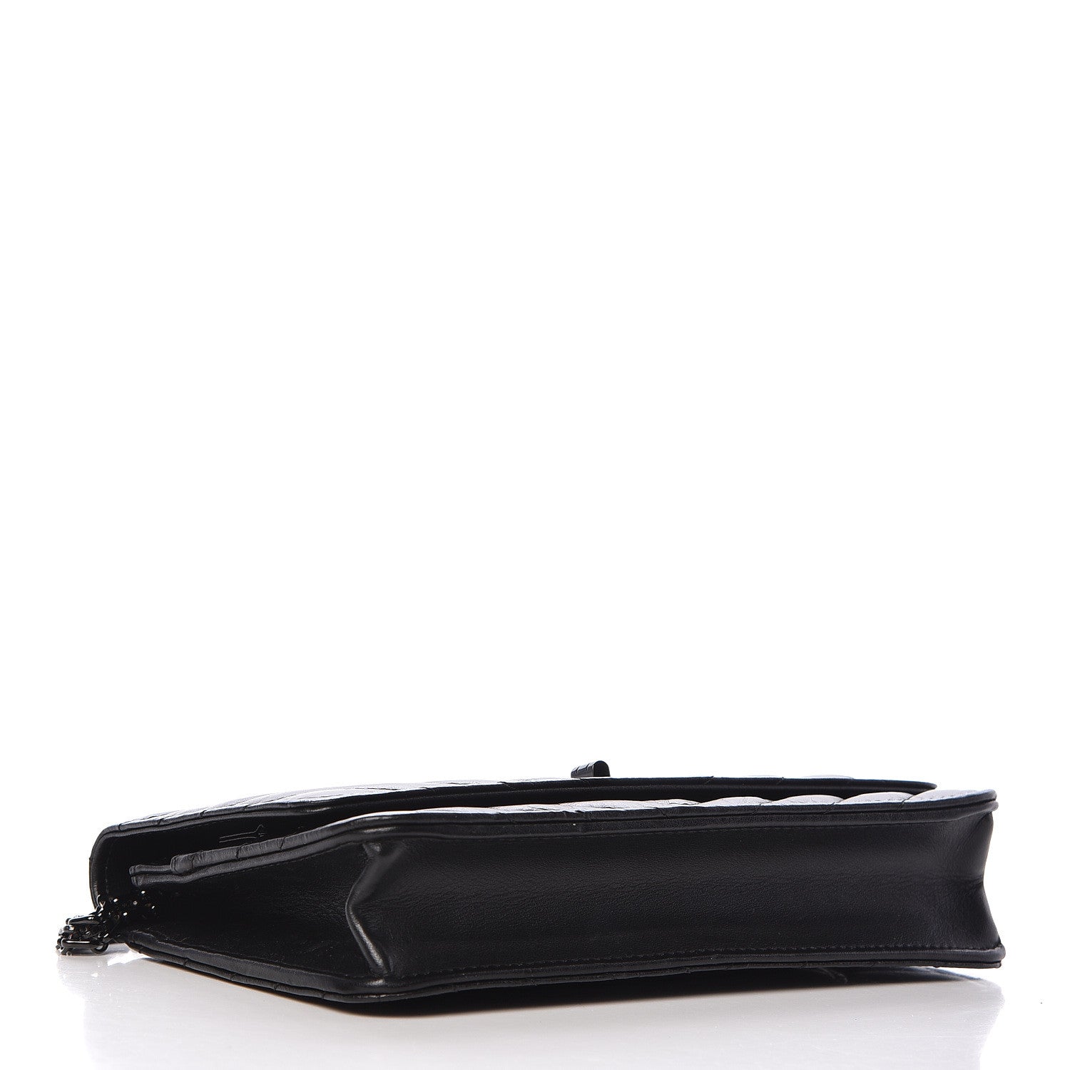 Chanel Aged Calfskin Chevron Quilted Reissue Wallet On Chain WOC So Black 4 of 9