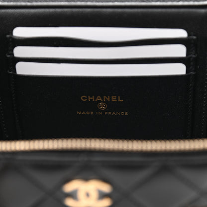 Chanel Lambskin Quilted Enamel Coco Casino Small Vanity Case With Chain Black 6 of 10