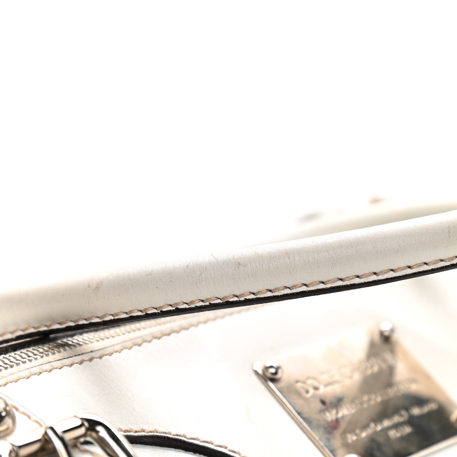 Dolce & Gabbana Smooth Calfskin Miss Easy Way Satchel White 14 of 15