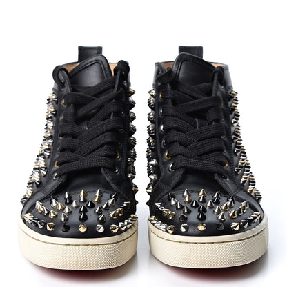 Christian Louboutin Calfskin Womens Louis Spikes Flat Sneakers 37 Black Multi 2 of 11