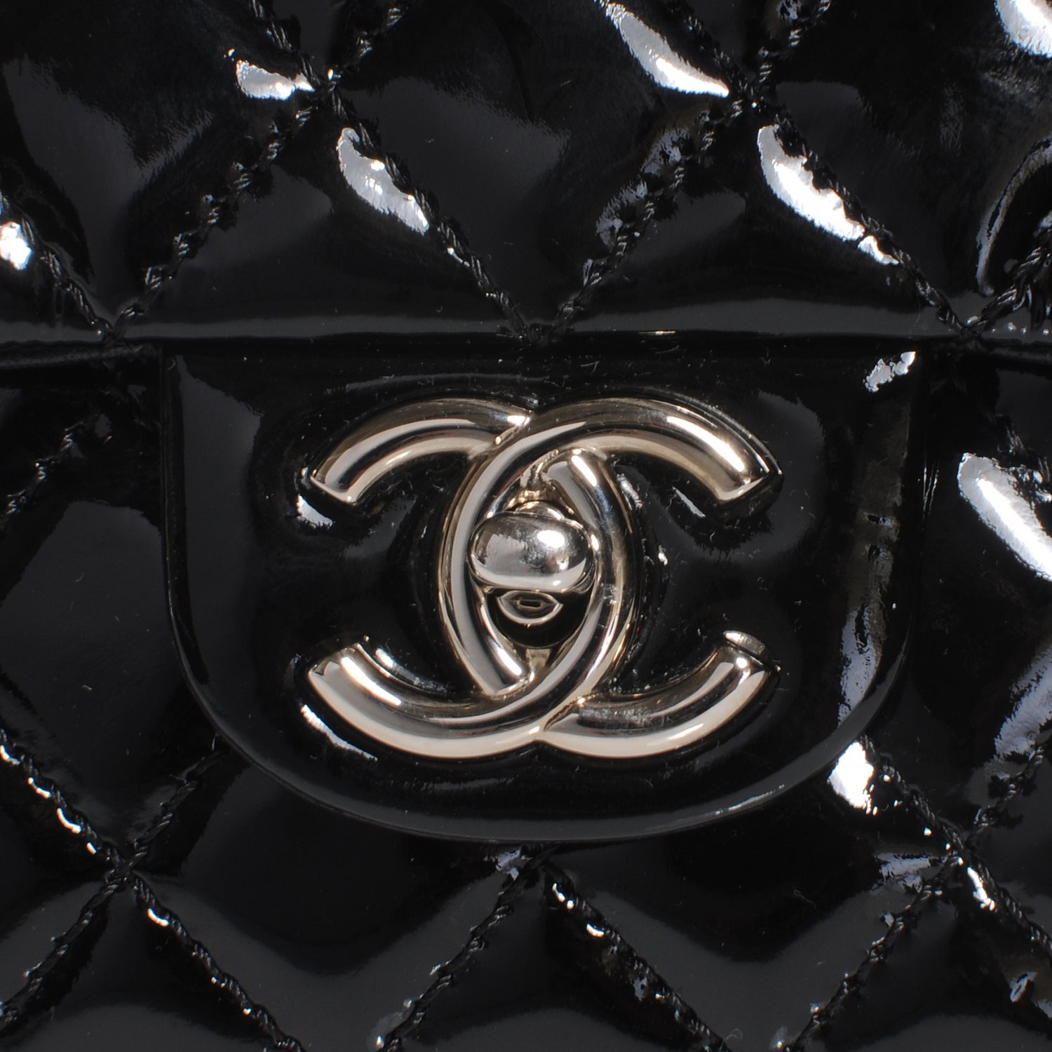 Chanel Patent Medium Double Flap Black 5 of 9