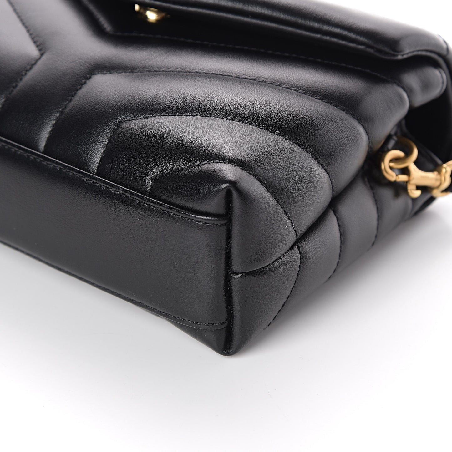 Calfskin Y Quilted Monogram Toy Loulou Crossbody Bag Black